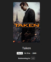 Taken Trilogy 3-Movie Collection HD Digital Codes (Redeems in Movies Anywhere; HDX Vudu Fandango at Home & HD iTunes Apple TV Transfer From Movies Anywhere) (3 Movies, 3 Codes)