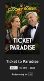 Ticket to Paradise 4K Digital Code (2022) (Redeems in Movies Anywhere; UHD Vudu Fandango at Home & 4K iTunes Apple TV Transfer From Movies Anywhere)