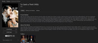 To Catch a Thief iTunes Apple TV 4K Digital Code (1955)