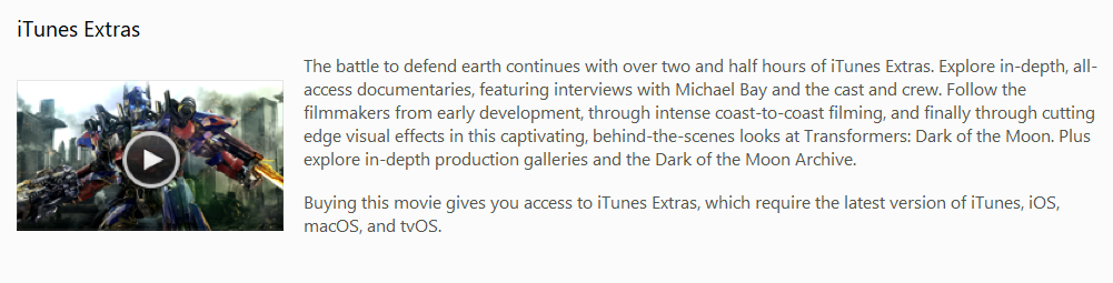 Transformers: Dark of the Moon iTunes Apple TV 4K Digital Code (2011 ...