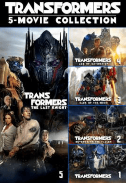 Transformers 5-Movie Collection Vudu Fandango at Home 4K Digital Codes (5 Movies, 5 Codes)