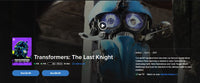 Transformers: The Last Knight Vudu Fandango at Home HDX Digital Code (2017)
