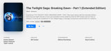The Twilight Saga: Breaking Dawn Part 1 HD Digital Code (2011 Extended) (Redeems in Movies Anywhere; HDX Vudu Fandango at Home & HD iTunes Apple TV Transfer From Movies Anywhere)