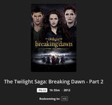 The Twilight Saga: Breaking Dawn Part 2 HD Digital Code (2012 Theatrical) (Redeems in Movies Anywhere; HDX Vudu Fandango at Home & HD iTunes Apple TV Transfer From Movies Anywhere)