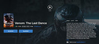 Venom: The Last Dance 4K Digital Code (2024) (Redeems in Movies Anywhere; 4K Vudu Fandango at Home & 4K iTunes Apple TV Transfer From Movies Anywhere)