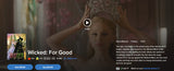 Wicked: For Good 4K Digital Code (2025) (Redeems in Movies Anywhere; 4K Vudu Fandango at Home & 4K iTunes Apple TV Transfer From Movies Anywhere)
