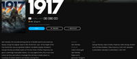 1917 4K Digital Code (2019) (Redeems in Movies Anywhere; 4K Vudu Fandango at Home & 4K iTunes Apple TV Transfer From Movies Anywhere)
