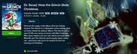 Dr. Seuss' How The Grinch Stole Christmas iTunes Apple TV 4K Digital Code (2000) (Redeems in iTunes Apple TV; 4K Vudu Fandango at Home Transfers Across Movies Anywhere)