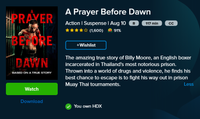 A Prayer Before Dawn Vudu Fandango at Home HDX Digital Code (2018)