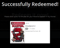 Deadpool 2 4K Digital Code (Redeems in Movies Anywhere; UHD Vudu & 4K iTunes & 4K Google Play Transfer From Movies Anywhere)