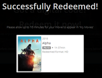 Alpha HD Digital Code (Redeems in Movies Anywhere; HDX Vudu & HD iTunes & HD Google TV Transfer From Movies Anywhere)