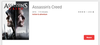 Assassin's Creed iTunes 4K Digital Code (Redeems in iTunes; UHD Vudu & HD Google TV Transfer Across Movies Anywhere)