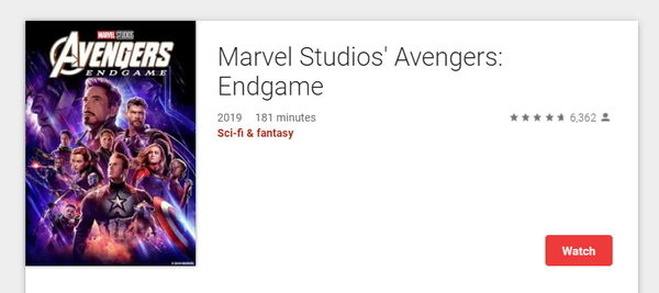 Endgame hot sale watch hd