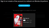 Big Hero 6 4K Digital Code (Redeems in Movies Anywhere; UHD Vudu & 4K iTunes Transfer From Movies Anywhere)