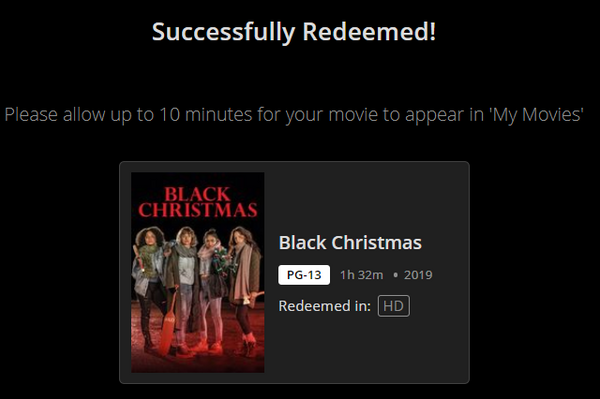 Black Christmas HD Digital Code 2019 Redeems in Movies Anywhere HD Nick s Digital Codes