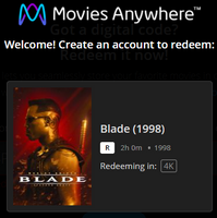 Blade 4K Digital Code (Redeems in Movies Anywhere; UHD Vudu & 4K iTunes & HD Google TV Transfer From Movies Anywhere) (NO 4K GOOGLE TV)