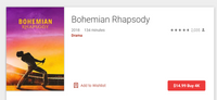 Bohemian Rhapsody 4K Digital Code (Redeems in Movies Anywhere; UHD Vudu & 4K iTunes & 4K Google TV Transfer From Movies Anywhere)