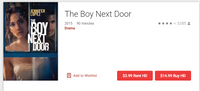 The Boy Next Door HD Digital Code (Redeems in Movies Anywhere; HDX Vudu & HD iTunes & HD Google TV Transfer From Movies Anywhere)