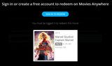 Captain Marvel HD Digital Code (Redeems in Movies Anywhere; HDX Vudu & HD iTunes & HD Google TV Transfer From Movies Anywhere)