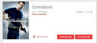 Contraband iTunes HD Digital Code (Redeems in iTunes; HDX Vudu & HD Google TV Transfer Across Movies Anywhere)