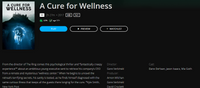 A Cure For Wellness HD Digital Code (Redeems in Movies Anywhere; HDX Vudu & HD iTunes & HD Google TV Transfer From Movies Anywhere)