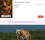 Disneynature Bears HD Digital Code (Redeems in Movies Anywhere; HDX Vudu & HD iTunes & HD Google TV Transfer From Movies Anywhere)
