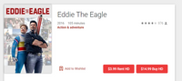 Eddie the Eagle iTunes 4K Digital Code (Redeems in iTunes; UHD Vudu & HD Google TV Transfer Across Movies Anywhere)