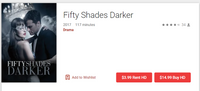 Fifty Shades Darker iTunes 4K Digital Code (Theatrical Version) (Redeems in iTunes; UHD Vudu & HD Google TV Transfer Across Movies Anywhere)