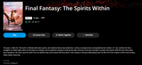 Final Fantasy: The Spirits Within 4K Digital Code (2001) (Redeems in Movies Anywhere; 4K Vudu Fandango at Home & 4K iTunes Apple TV Transfer From Movies Anywhere)