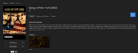 Gangs of New York iTunes HD Digital Code