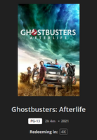 Ghostbusters: Afterlife 4K Digital Code (Redeems in Movies Anywhere; UHD Vudu & 4K iTunes & 4K Google TV Transfer From Movies Anywhere)