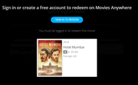 Hotel Mumbai HD Digital Code (2019) (Redeems in Movies Anywhere; HDX Vudu Fandango at Home & HD iTunes Apple TV Transfer From Movies Anywhere)