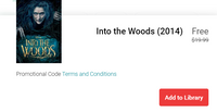 Into the Woods Google TV HD Digital Code (2014) (Redeems in Google TV; HD Movies Anywhere & HDX Vudu & HD iTunes Transfer Across Movies Anywhere)