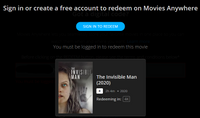 The Invisible Man (2020) 4K Digital Code (Redeems in Movies Anywhere; UHD Vudu & 4K iTunes & 4K Google Play Transfer From Movies Anywhere)