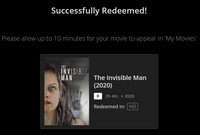 The Invisible Man (2020) HD Digital Code (Redeems in Movies Anywhere; HDX Vudu & HD iTunes & HD Google Play Transfer From Movies Anywhere)
