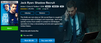 Jack Ryan: Shadow Recruit Vudu HDX Digital Code
