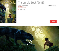 The Jungle Book Google TV HD Digital Code (2016) (Redeems in Google TV; HD Movies Anywhere & HDX Vudu & HD iTunes Transfer Across Movies Anywhere)
