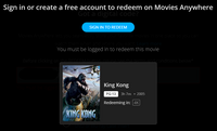 King Kong 4K Digital Code (2005 Theatrical Version) (Redeems in Movies Anywhere; 4K Vudu Fandango at Home & 4K iTunes Apple TV Transfer From Movies Anywhere)