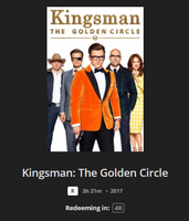 Kingsman: The Golden Circle 4K Digital Code (2017) (Redeems in Movies Anywhere; 4K Vudu Fandango at Home & 4K iTunes Apple TV Transfer From Movies Anywhere)