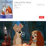 Lady and the Tramp Walt Disney Signature Collection Google TV HD Digital Code (Redeems in Google TV; HD Movies Anywhere & HDX Vudu & HD iTunes Transfer Across Movies Anywhere)