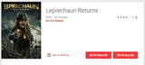 Leprechaun Returns Vudu HDX or Google TV HD Digital Code