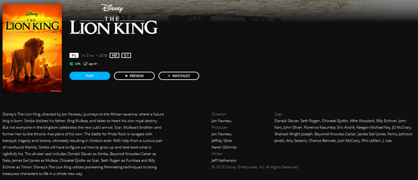 Lion king 2019 2025 full movie watch