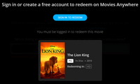 The Lion King HD Digital Code (2019) (Redeems in Movies Anywhere; HDX Vudu & HD iTunes & HD Google TV Transfer From Movies Anywhere)