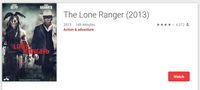 The Lone Ranger Google TV HD Digital Code (Redeems in Google TV; HD Movies Anywhere & HDX Vudu & HD iTunes Transfer Across Movies Anywhere)