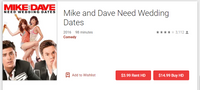 Mike and Dave Need Wedding Dates iTunes 4K Digital Code (Redeems in iTunes; UHD Vudu & HD Google TV Transfer Across Movies Anywhere)