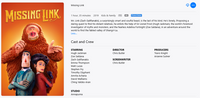Missing Link HD Digital Code (Redeems in Movies Anywhere; HDX Vudu & HD iTunes & HD Google Play Transfer From Movies Anywhere)