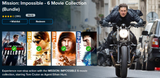 Mission: Impossible 6-Movie Collection Vudu Fandango at Home 4K Digital Codes (6 Movies, 6 Codes)