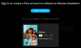 Moana 4K Digital Code (Redeems in Movies Anywhere; UHD Vudu & 4K iTunes & 4K Google TV Transfer From Movies Anywhere)