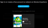 Monsters University HD Digital Code (Redeems in Movies Anywhere; HDX Vudu & HD iTunes & HD Google TV Transfer From Movies Anywhere)