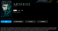 Morbius SD Digital Code (Redeems in Movies Anywhere; SD Vudu & SD iTunes & SD Google TV Transfer From Movies Anywhere) (THIS IS A STANDARD DEFINITION [SD] CODE)